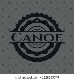 Canoe dark icon or emblem. Vector Illustration. Detailed.