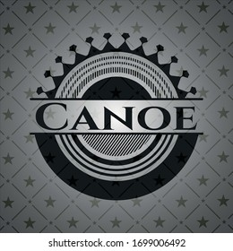 Canoe dark icon or emblem. Vector Illustration. Detailed.
