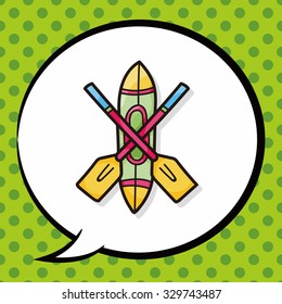 Canoe doodle, speech bubble