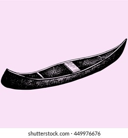  canoe doodle style sketch illustration hand drawn vector