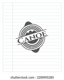Canoe drawn with pencil strokes. Vector Illustration. Detailed. 