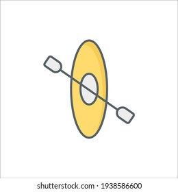 Canoe Flat Icon Isolated On White Background