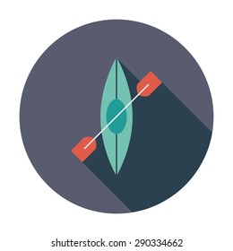 Canoe. Flat vector icon for mobile and web applications. Vector illustration.