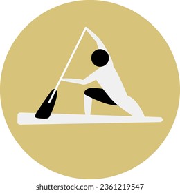 Canoe flatwater competition icon. Sport sign.  