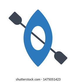 canoe glyph colour vector icon