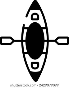 Canoe glyph and line vector illustration