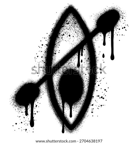 Canoe graffiti with black spray paint. Kayak with grunge style. The sport of rowing. Boat symbol. Fishing, tourism, outdoor activities.