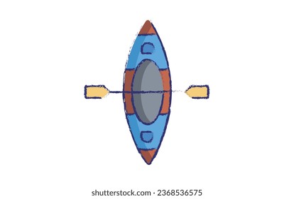 Canoe hand drawn vector illustration
