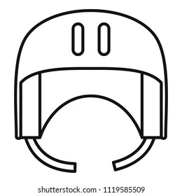 Canoe helmet icon. Outline illustration of canoe helmet vector icon for web design isolated on white background