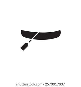 canoe icon black and white vector outline sign