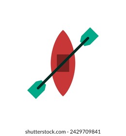 Canoe Icon Boat Flat Design Simple Sport Vector Perfect Web and Mobile Illustration