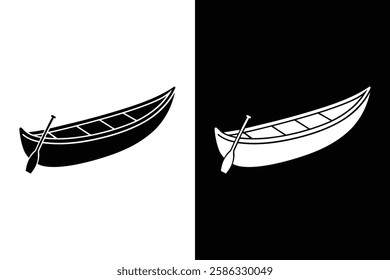 Canoe Icon. Bold Glyph Silhouette Vector Design