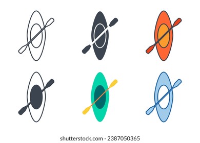 Canoe icon collection with different styles. Kayak icon symbol vector illustration isolated on white background