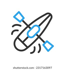 Canoe icon duocolor blue black colour sport illustration vector element and symbol perfect.