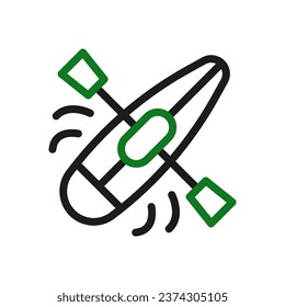 Canoe icon duocolor green black sport illustration vector element and symbol perfect.