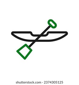 Canoe icon duocolor green black sport illustration vector element and symbol perfect.