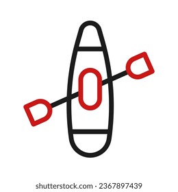 Canoe icon duocolor red black sport illustration vector element and symbol perfect.