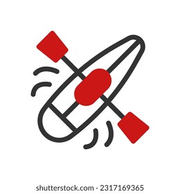 Canoe icon duotone red black colour sport illustration vector element and symbol perfect.