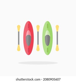 Canoe icon. Flat Color style.