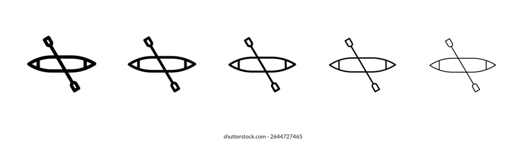 canoe icon flat illustration set logo