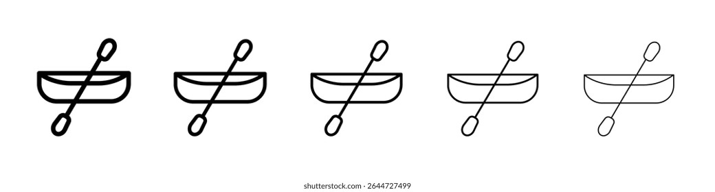 canoe icon flat illustration set logo