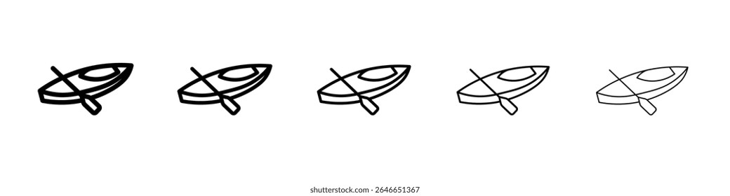 canoe icon flat simple outline logo