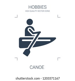 canoe icon. high quality filled canoe icon on white background. from hobbies collection flat trendy vector canoe symbol. use for web and mobile