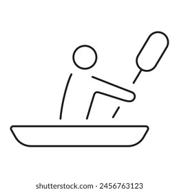 canoe icon isolated on white background, vector illustration.