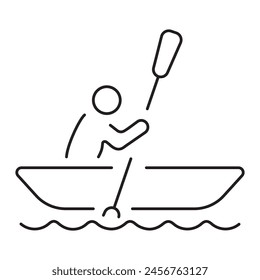 canoe icon isolated on white background, vector illustration.