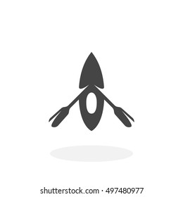 Canoe icon isolated on white background. Kayak vector logo. Flat design style. Modern vector pictogram for web graphics - stock vector