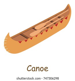 Canoe icon. Isometric illustration of canoe vector icon for web