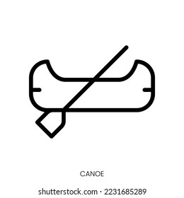 canoe icon. Line Art Style Design Isolated On White Background