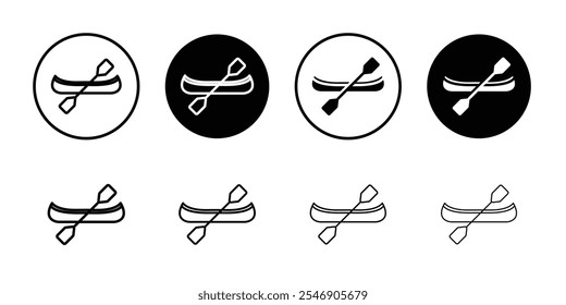 Canoe icon linear logo isolated