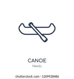 Canoe icon. Canoe linear symbol design from Travel collection. Simple outline element vector illustration on white background.