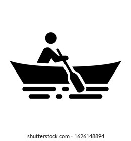 canoe icon or logo isolated sign symbol vector illustration - high quality black style vector icons
