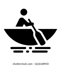 canoe icon or logo isolated sign symbol vector illustration - high quality black style vector icons
