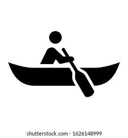 canoe icon or logo isolated sign symbol vector illustration - high quality black style vector icons
