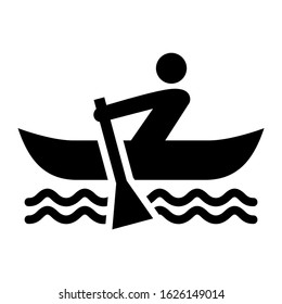 canoe icon or logo isolated sign symbol vector illustration - high quality black style vector icons

