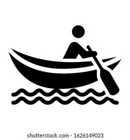 canoe icon or logo isolated sign symbol vector illustration - high quality black style vector icons
