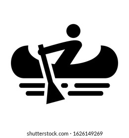 canoe icon or logo isolated sign symbol vector illustration - high quality black style vector icons
