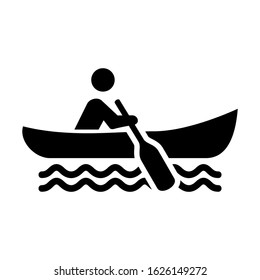 canoe icon or logo isolated sign symbol vector illustration - high quality black style vector icons
