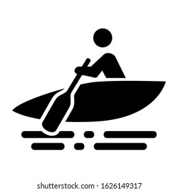 canoe icon or logo isolated sign symbol vector illustration - high quality black style vector icons
