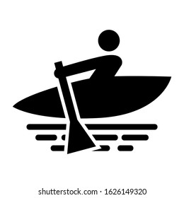 canoe icon or logo isolated sign symbol vector illustration - high quality black style vector icons
