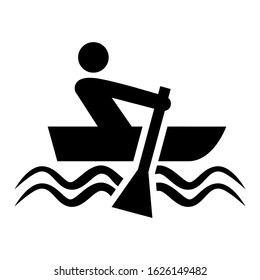 canoe icon or logo isolated sign symbol vector illustration - high quality black style vector icons
