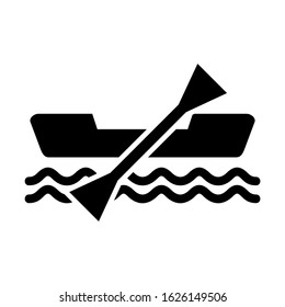 canoe icon or logo isolated sign symbol vector illustration - high quality black style vector icons
