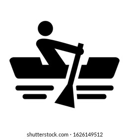 canoe icon or logo isolated sign symbol vector illustration - high quality black style vector icons
