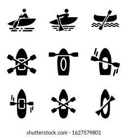 canoe icon or logo isolated sign symbol vector illustration - Collection of high quality black style vector icons
