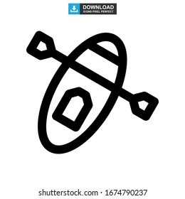 canoe icon or logo isolated sign symbol vector illustration - high quality black style vector icons
