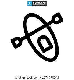 canoe icon or logo isolated sign symbol vector illustration - high quality black style vector icons
