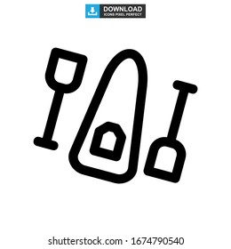 canoe icon or logo isolated sign symbol vector illustration - high quality black style vector icons
